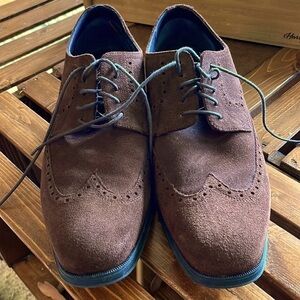 Cole Haan Grand OS Signature Dark Brn Suede Wingtip Oxford ShoesSz 11.5D10/A1545